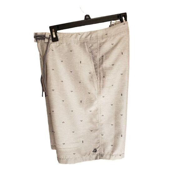 Men's Hybrid Swim Trunks L 34" Beach Shorts Grey Black Quick-Dry Resortwear - Picture 3 of 8